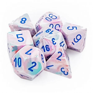 Immagine di Chessex Festive Polyhedral 7-Die Set - Pop Art w/blue