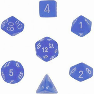 Immagine di Chessex Frosted 7-Die Set - Blue w/white