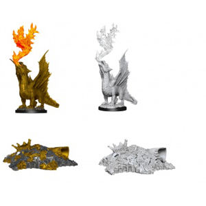 Immagine di D&D Nolzur's Marvelous Miniatures - Gold Dragon Wyrmling & Small Treasure Pile