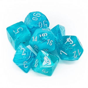 Immagine di Chessex Circus 7-Die Set - Aqua w/silver