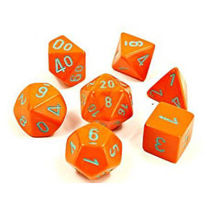 Immagine di HEAVY DICE POLYHEDRAL ORANGE/TURQUOISE 7-DADI SET - LAB DICE 4