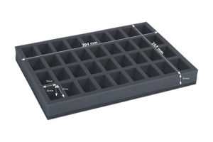 Immagine di Standard-size foam tray for 36 miniatures on 32 mm bases
