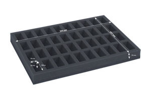 Immagine di Standard-size foam tray for 40 miniatures on 25 mm bases