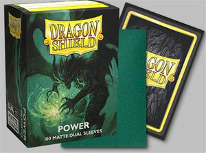 Immagine di DRAGON SHIELD DUAL MATTE SLEEVES - METALLIC GREEN / POWER (100 SLEEVES)