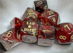 Immagine di Lab Dice 8 - Borealis Cosmos/gold Polyhedral 7-Dice Set (with bonus die)