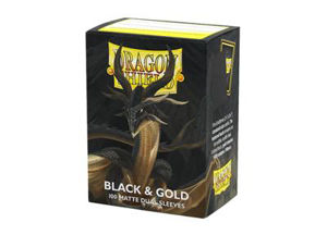 Immagine di Dragon Shield Sleeves - Standard size - Matte Dual - Black & Gold (100 Sleeves)